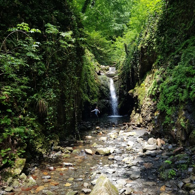 Водопад на Семёновской щели. Фото с сайта https://sochi-fornia.ru/vodopady-sochi-spisok-opisanii-foto/